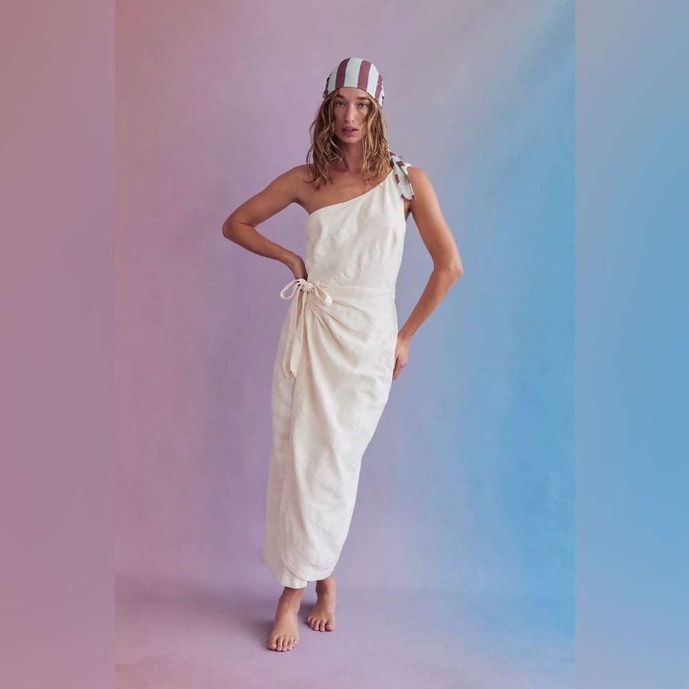 NWOT Free People At Leisure Midi Maxi Linen Cotton Dress Size XS - Picture 1 of 10